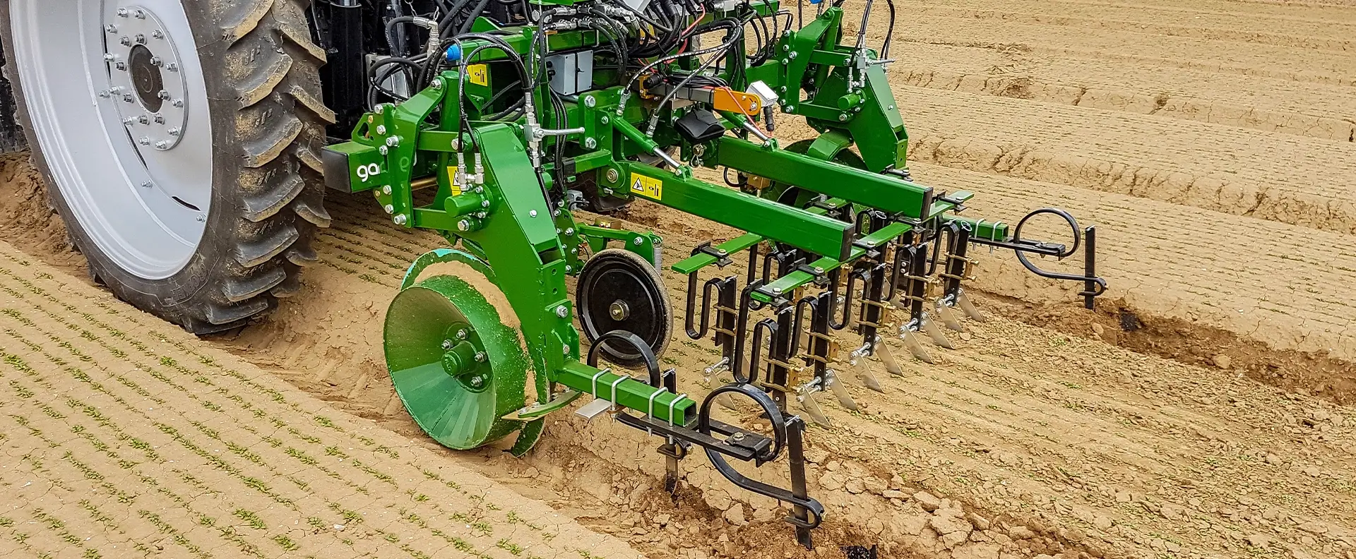 Garford Maschine für Babyleaf auf dem Acker